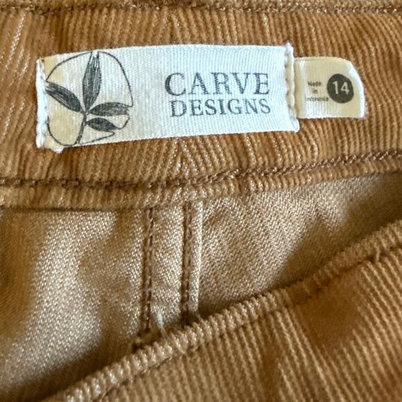 Women’s Carve Designs Tan Corduroy Straight Leg Pants Size 14 - Picture 4 of 5